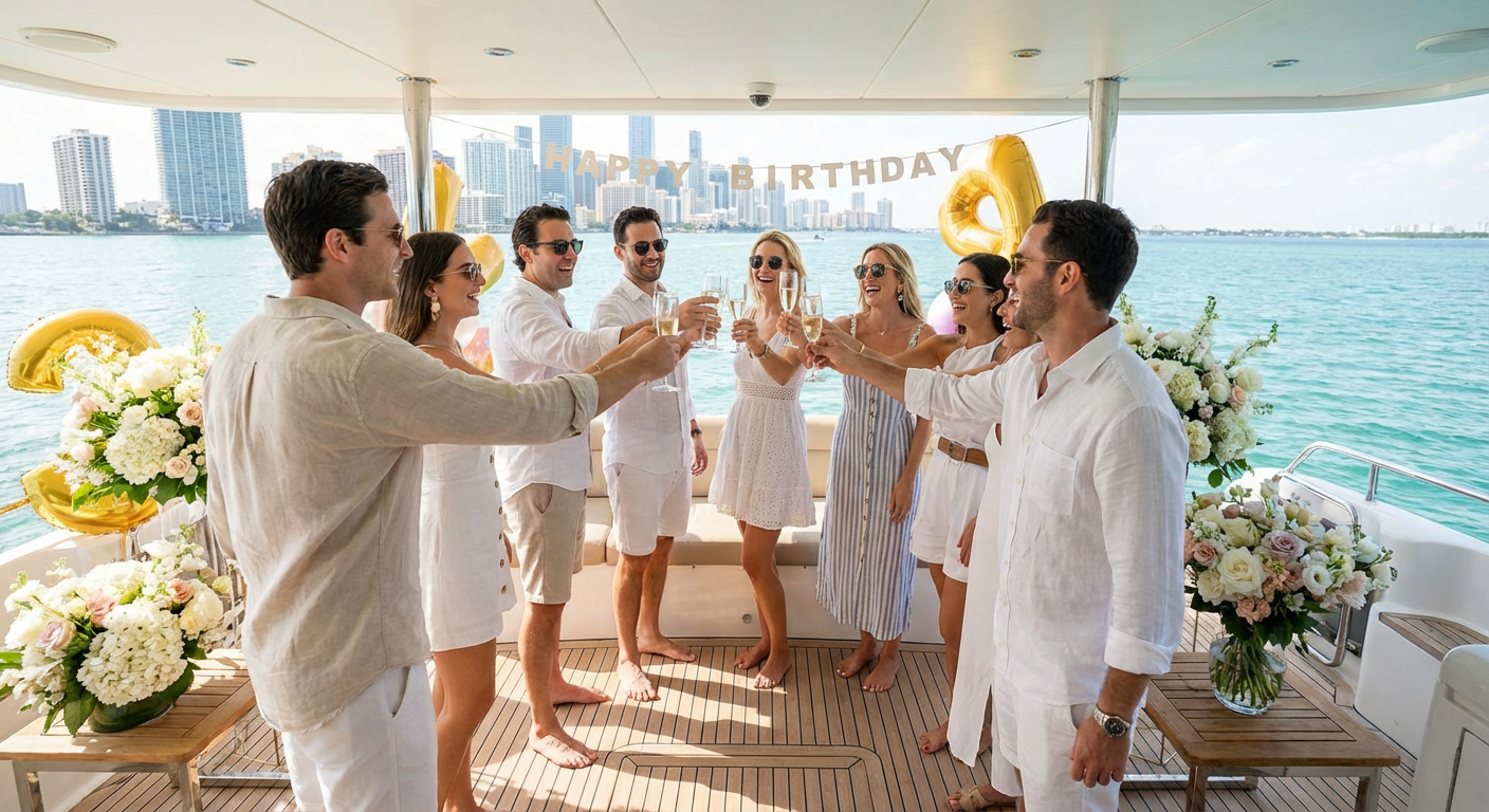 Birthday yacht rental in Miami